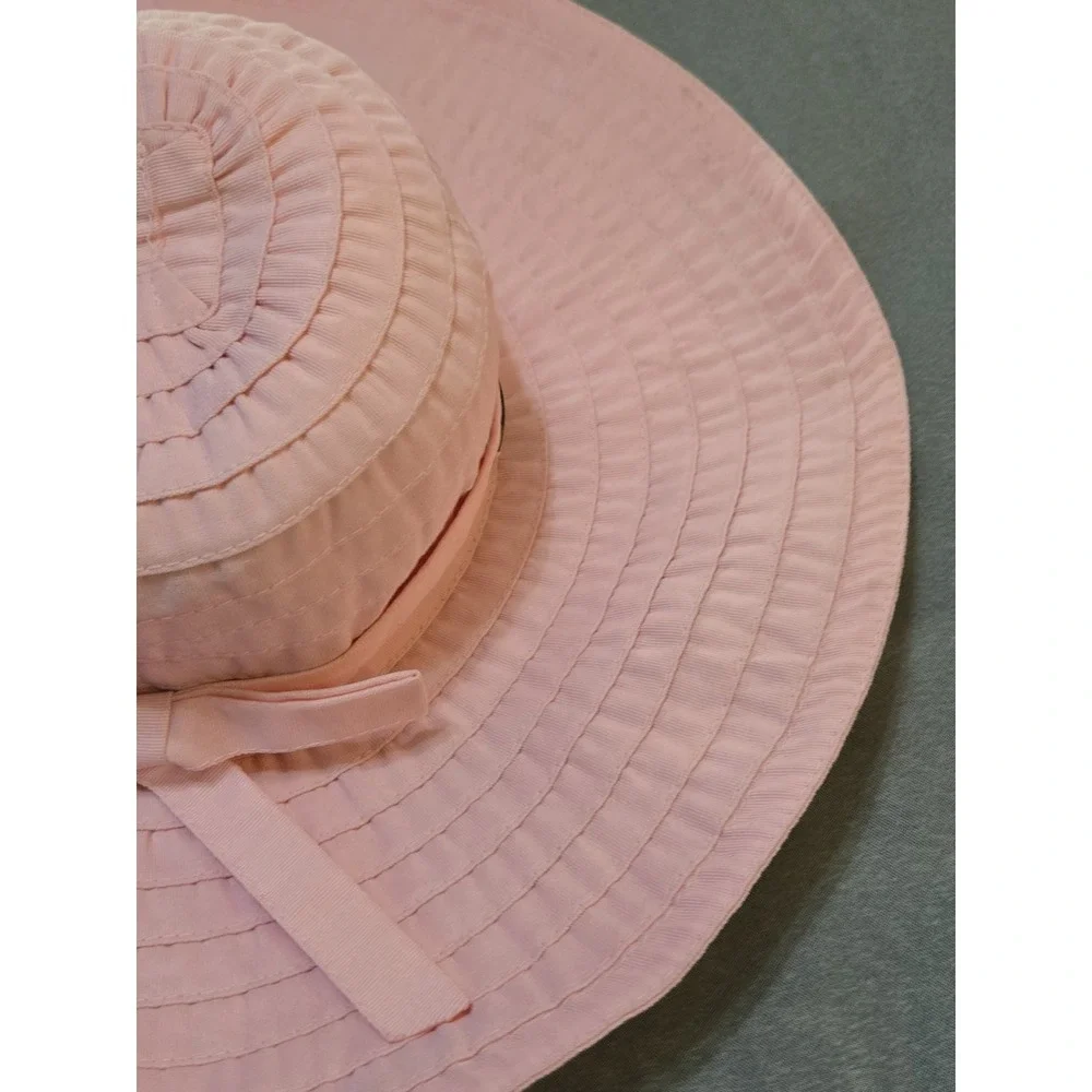 Scala Womens Sun Hat Wide‎ Brim Packable Salmon Pink Beach Straw Visor Summer